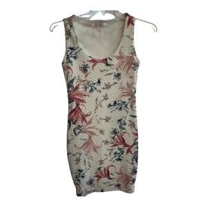 Amisu Pink Bodycon Mini Dress Scoop Neck Sleeveless